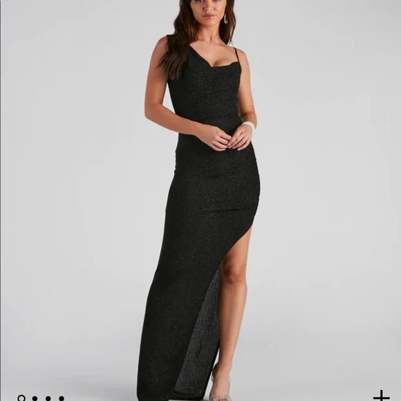 windsor black glitter dress Gloria Formal Glitter Long Dress main image 1